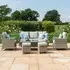 Oxford Rattan Sofa Dining Set with Ice Bucket - Grey