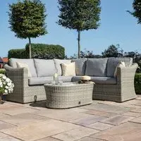 Oxford Small Corner Garden Sofa Set - Light Grey, Rattan