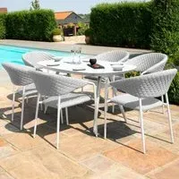 Pebble Lead Chine 6-Seater Oval Garden Dining Set