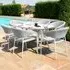 Pebble Lead Chine 6-Seater Oval Garden Dining Set