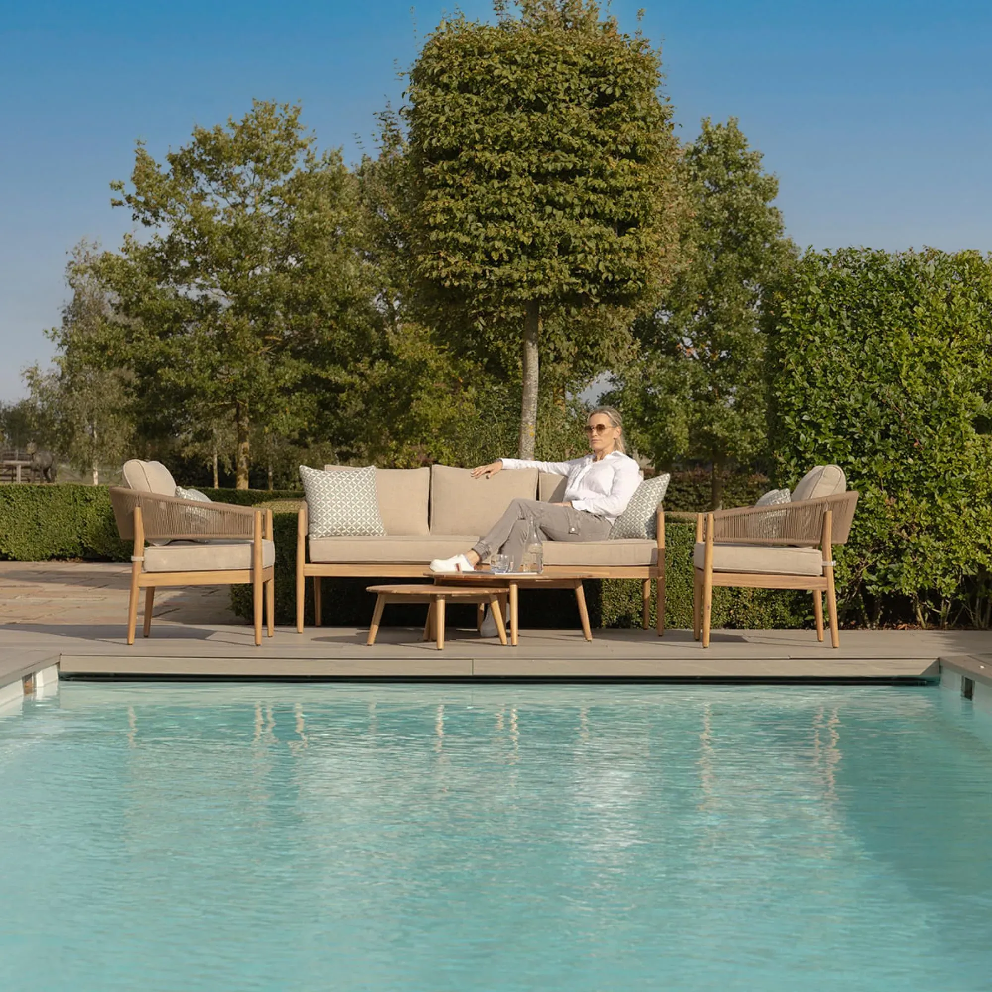 Porto 3-Seater Garden Sofa Set - Sandstone