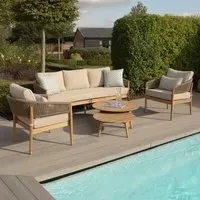 Porto 3-Seater Garden Sofa Set - Sandstone