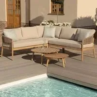 Porto Corner Garden Sofa Set - Sandstone