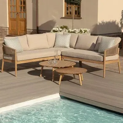 Porto Corner Garden Sofa Set - Sandstone