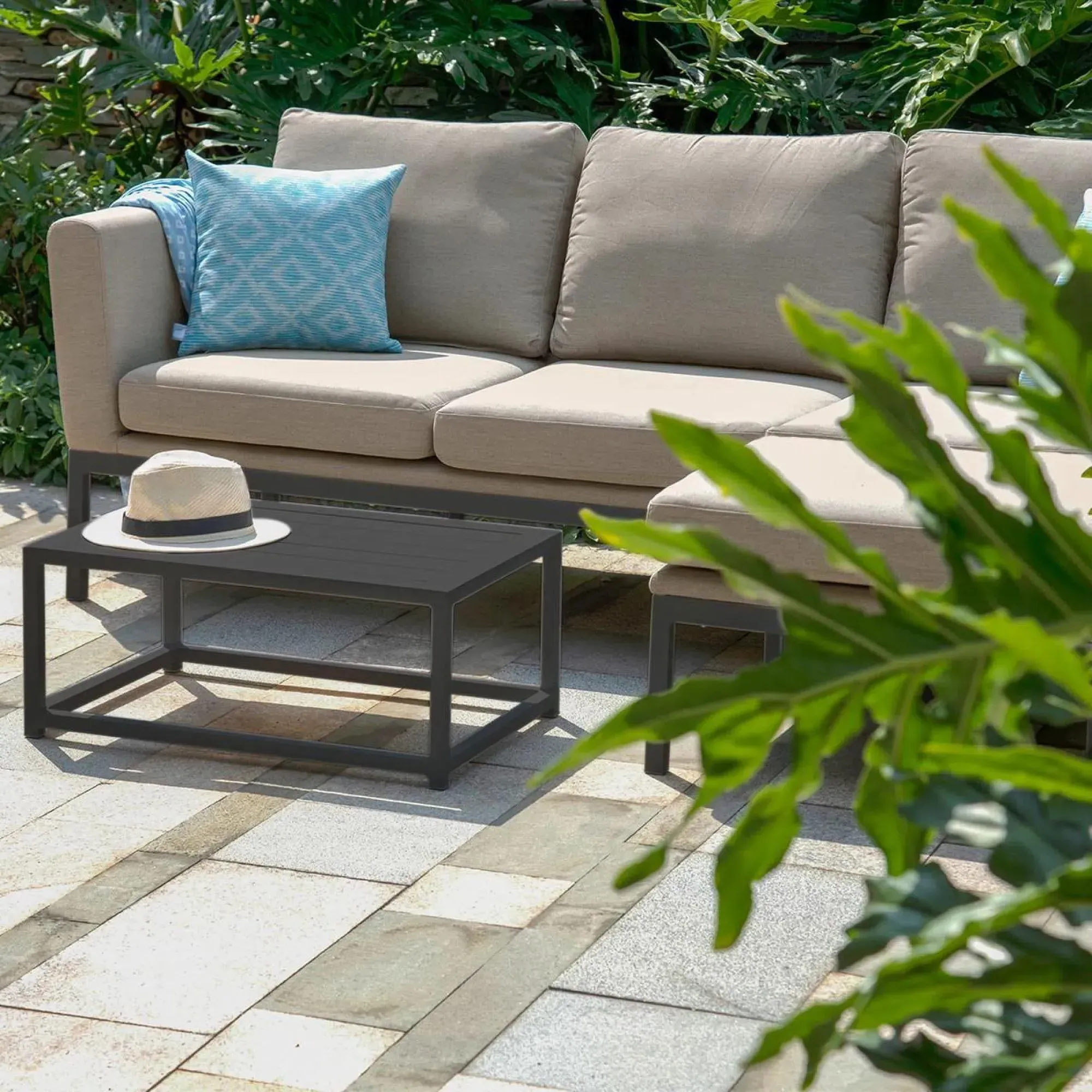 Pulse 3-Seater Chaise Garden Sofa Set - Oatmeal