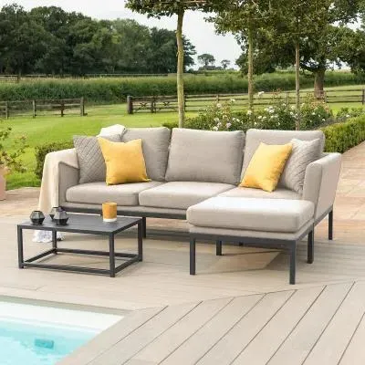 Pulse 3-Seater Chaise Garden Sofa Set - Oatmeal