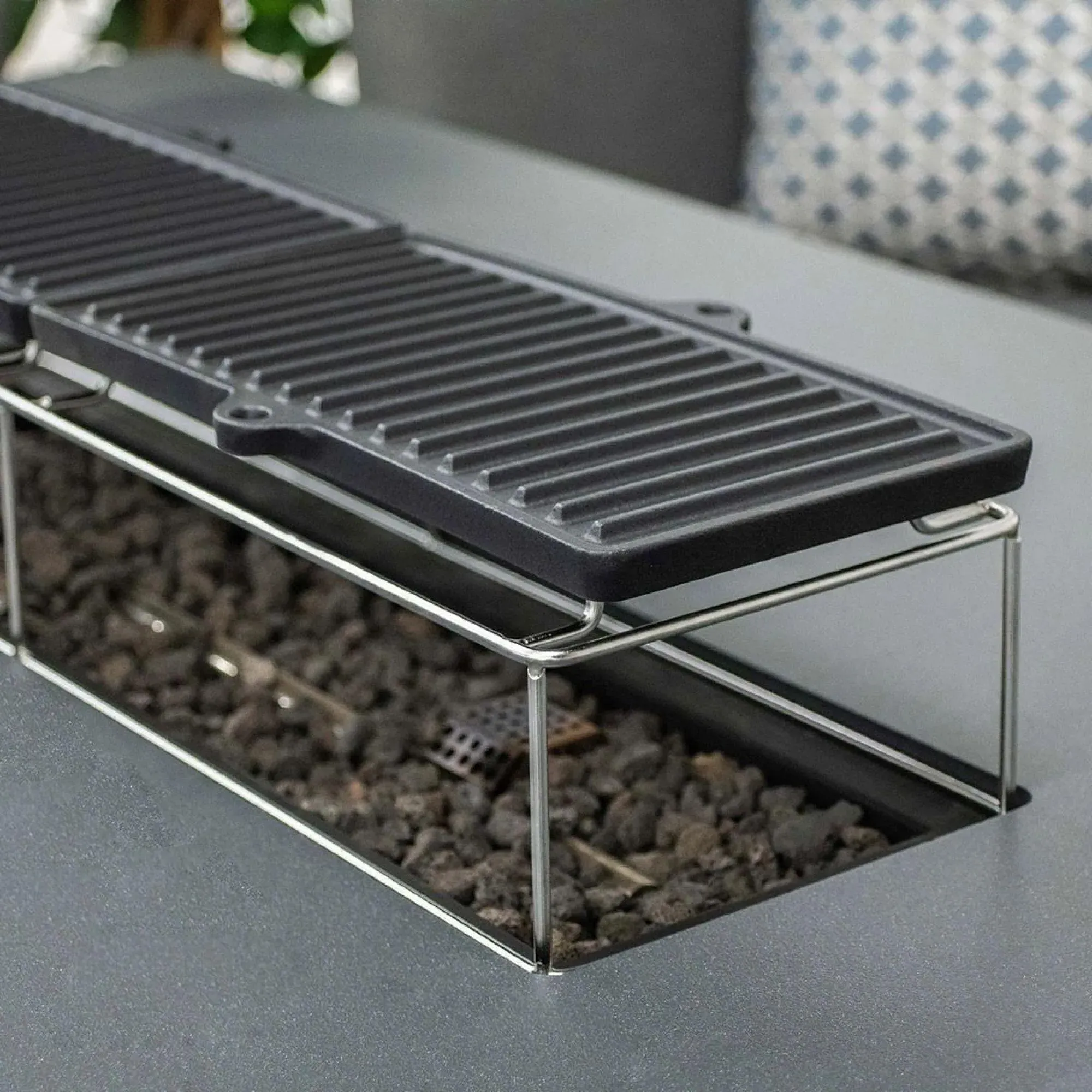 Pulse 3-Seater Garden Sofa Set with Fire Pit - Charcoal