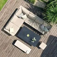 Pulse 8-Seater Corner Sofa Dining Set with Rising Table - Oatmeal