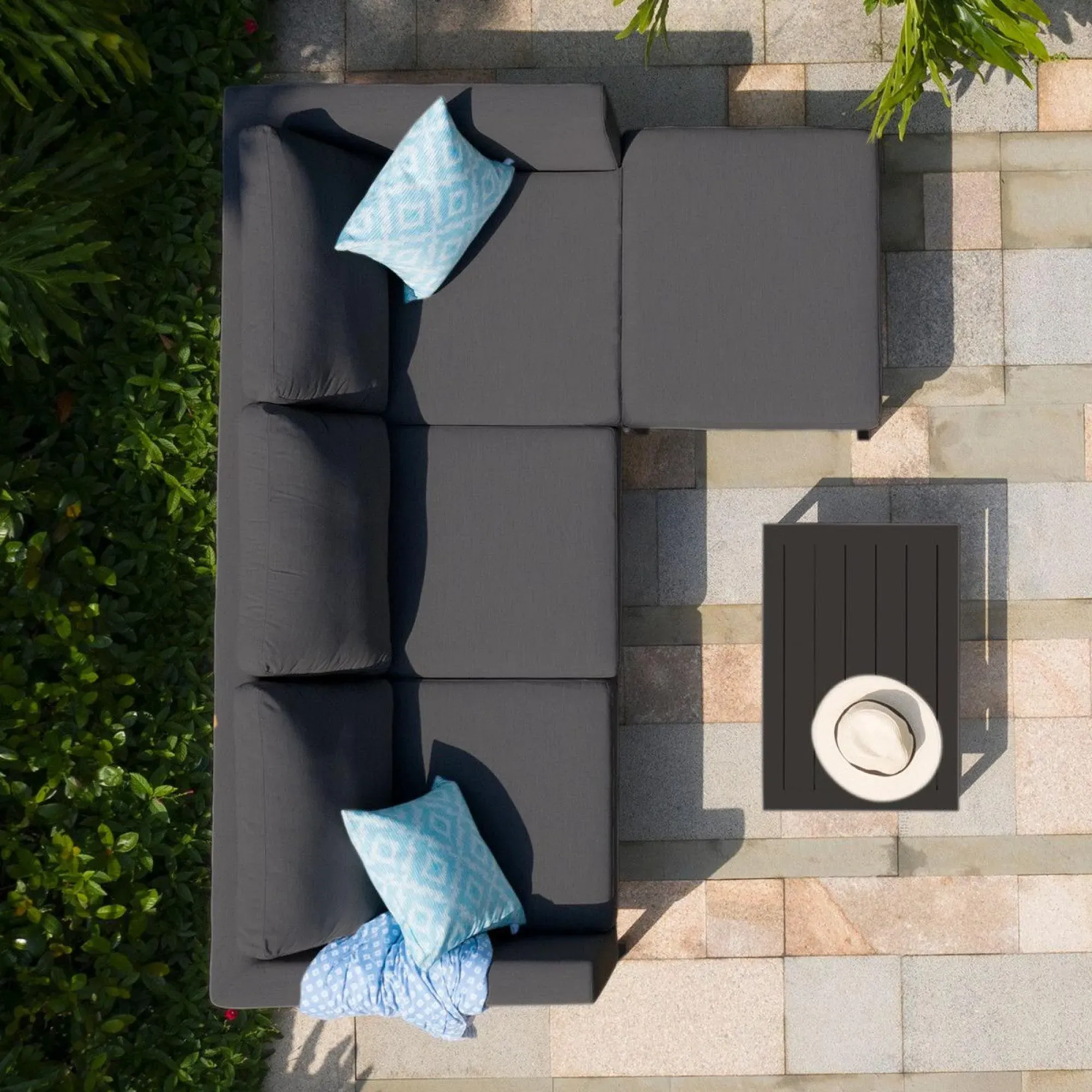 Pulse Chaise Garden Sofa Set - Charcoal