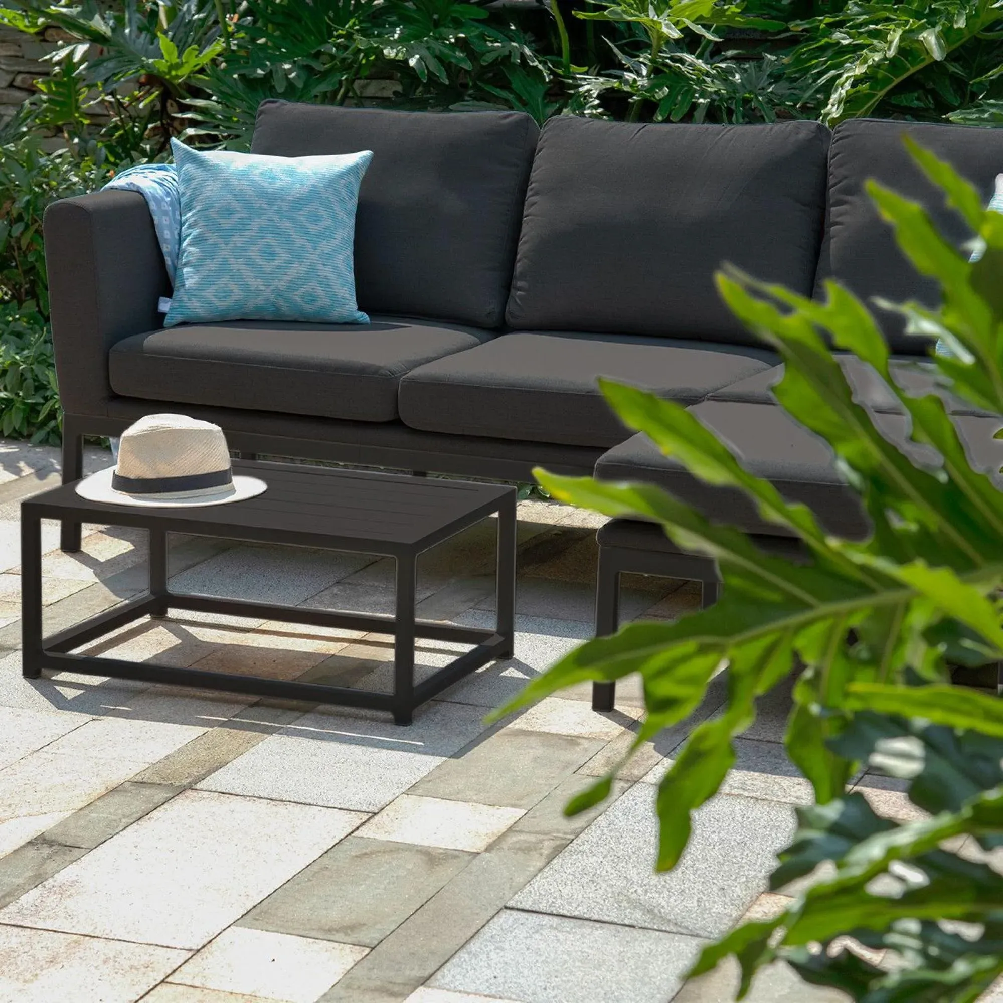 Pulse Chaise Garden Sofa Set - Charcoal
