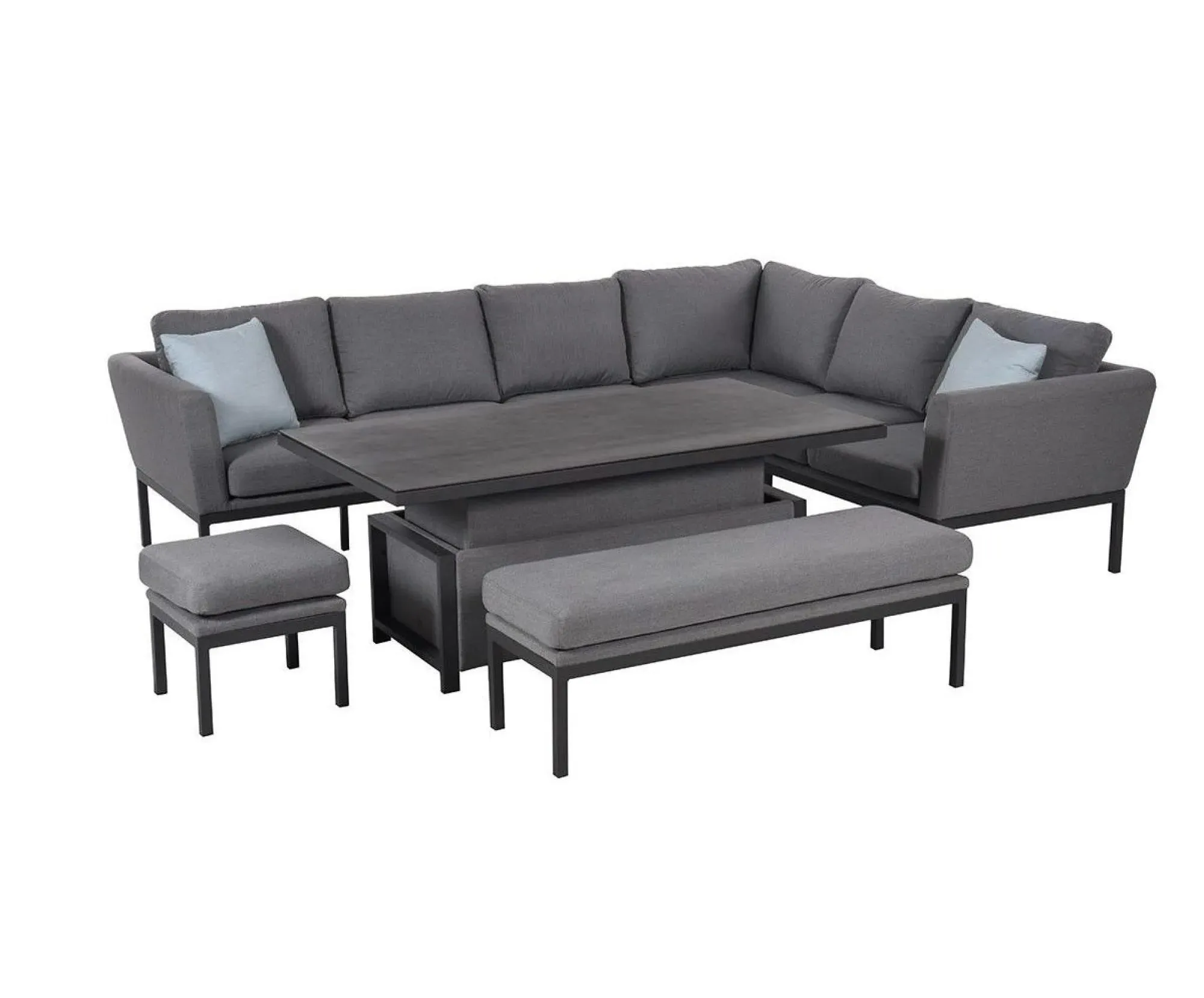 Pulse Corner Garden Dining Set with Rising Table - Flanelle