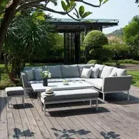 Pulse Corner Garden Dining Set with Rising Table - Lead Chine