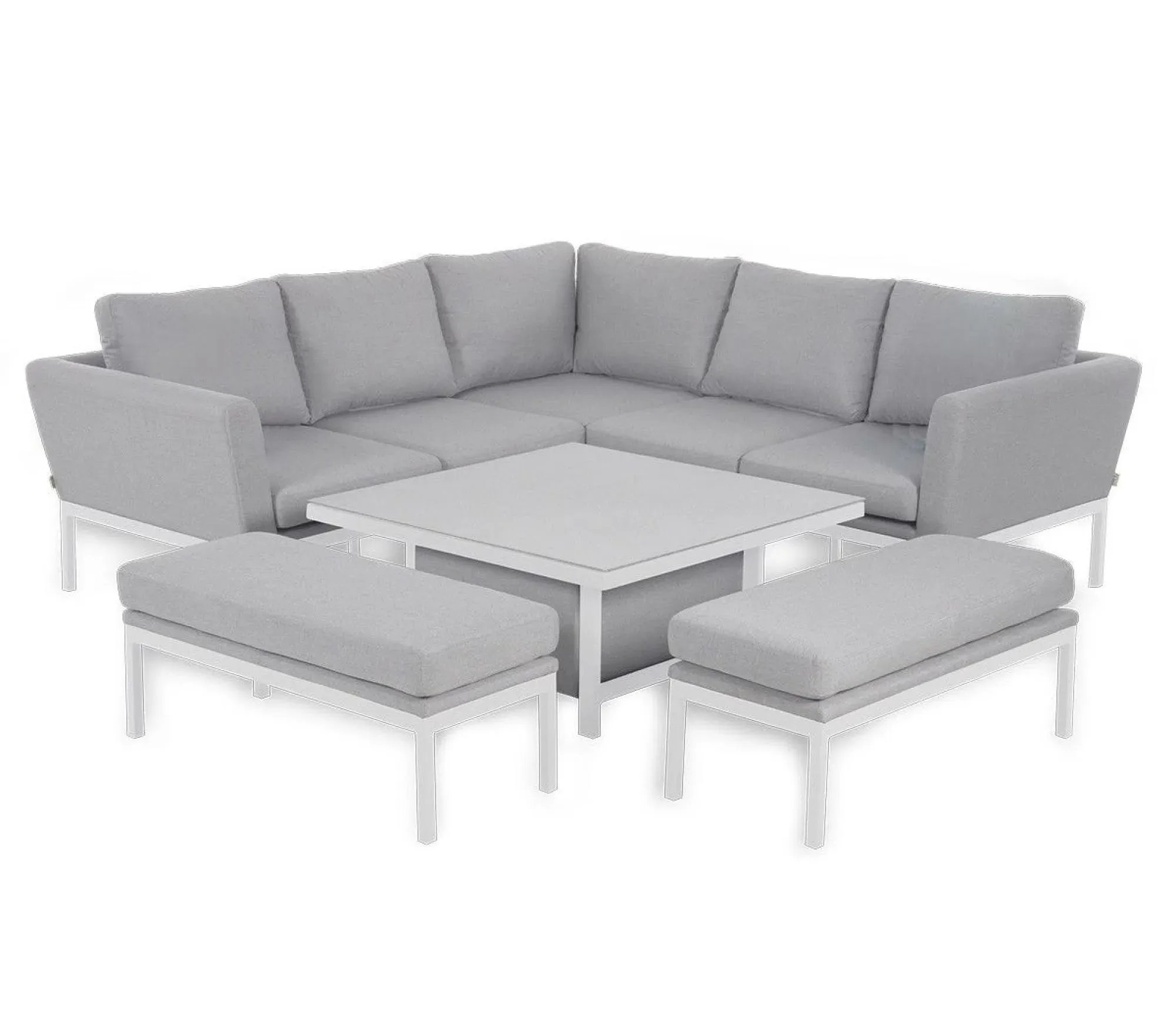 Pulse Square Corner Dining Set with Rising Table - Lead Chine