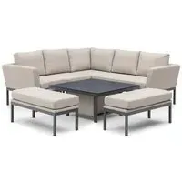 Pulse Square Corner Dining Set with Rising Table - Oatmeal