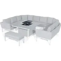 Pulse U-Shape Corner Sofa Dining Set with Fire Pit Table - Lead Chine