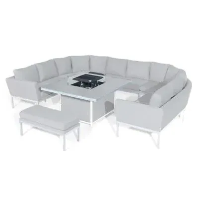 Pulse U-Shape Corner Sofa Dining Set with Fire Pit Table - Lead Chine