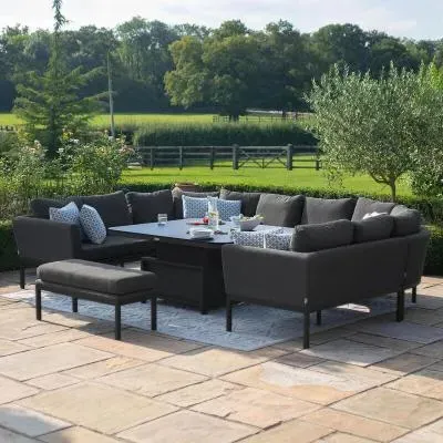 Pulse U-Shape Corner Sofa Dining Set with Rising Table - Charcoal image