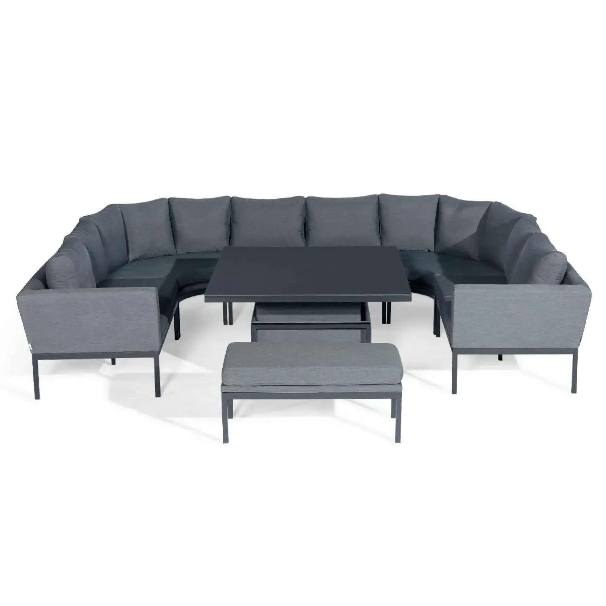 Pulse U-Shape Corner Sofa Dining Set with Rising Table - Flanelle