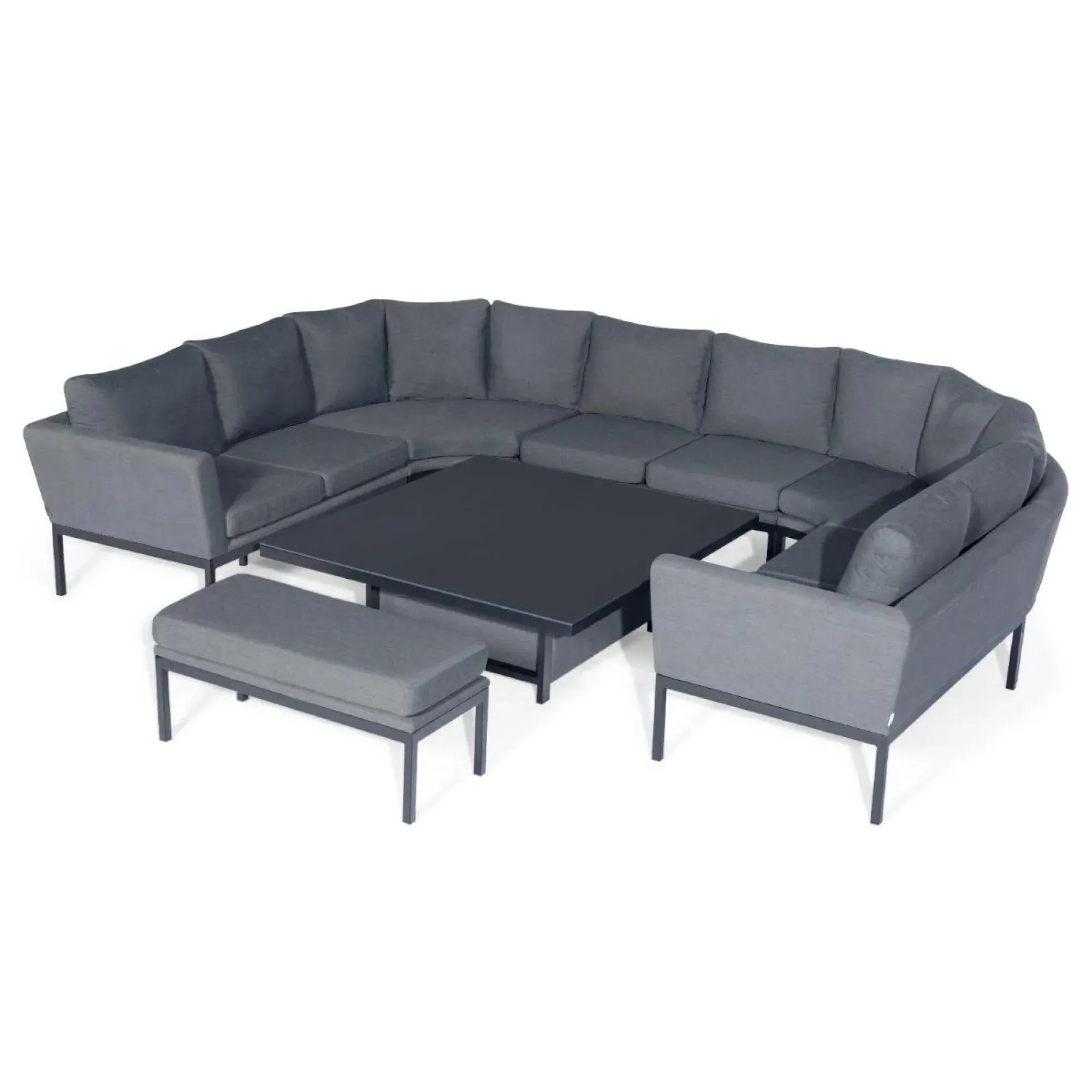 Pulse U-Shape Corner Sofa Dining Set with Rising Table - Flanelle