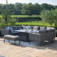 Pulse U-Shape Corner Sofa Dining Set with Rising Table - Flanelle