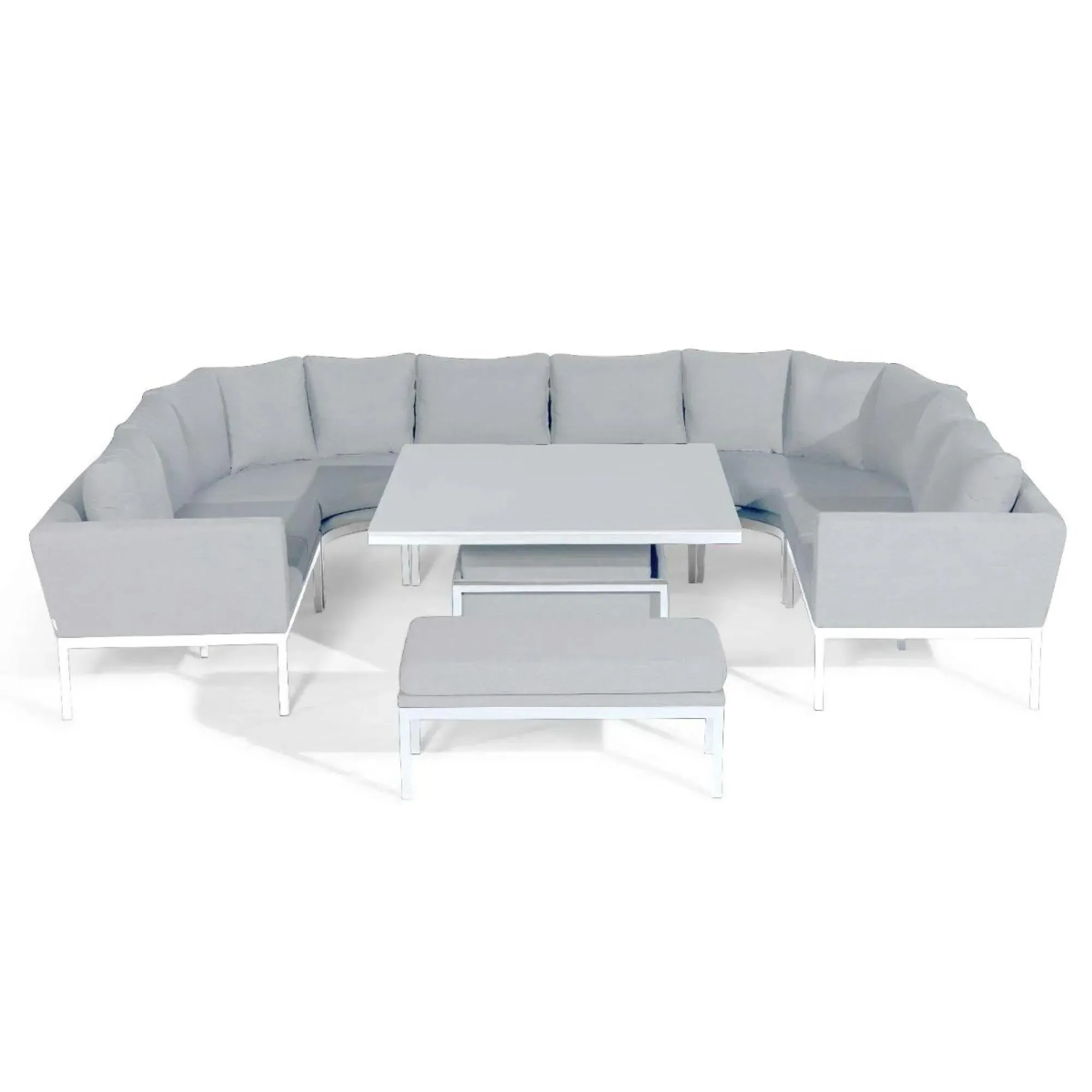 Pulse U-Shape Corner Sofa Dining Set with Rising Table - Lead Chine