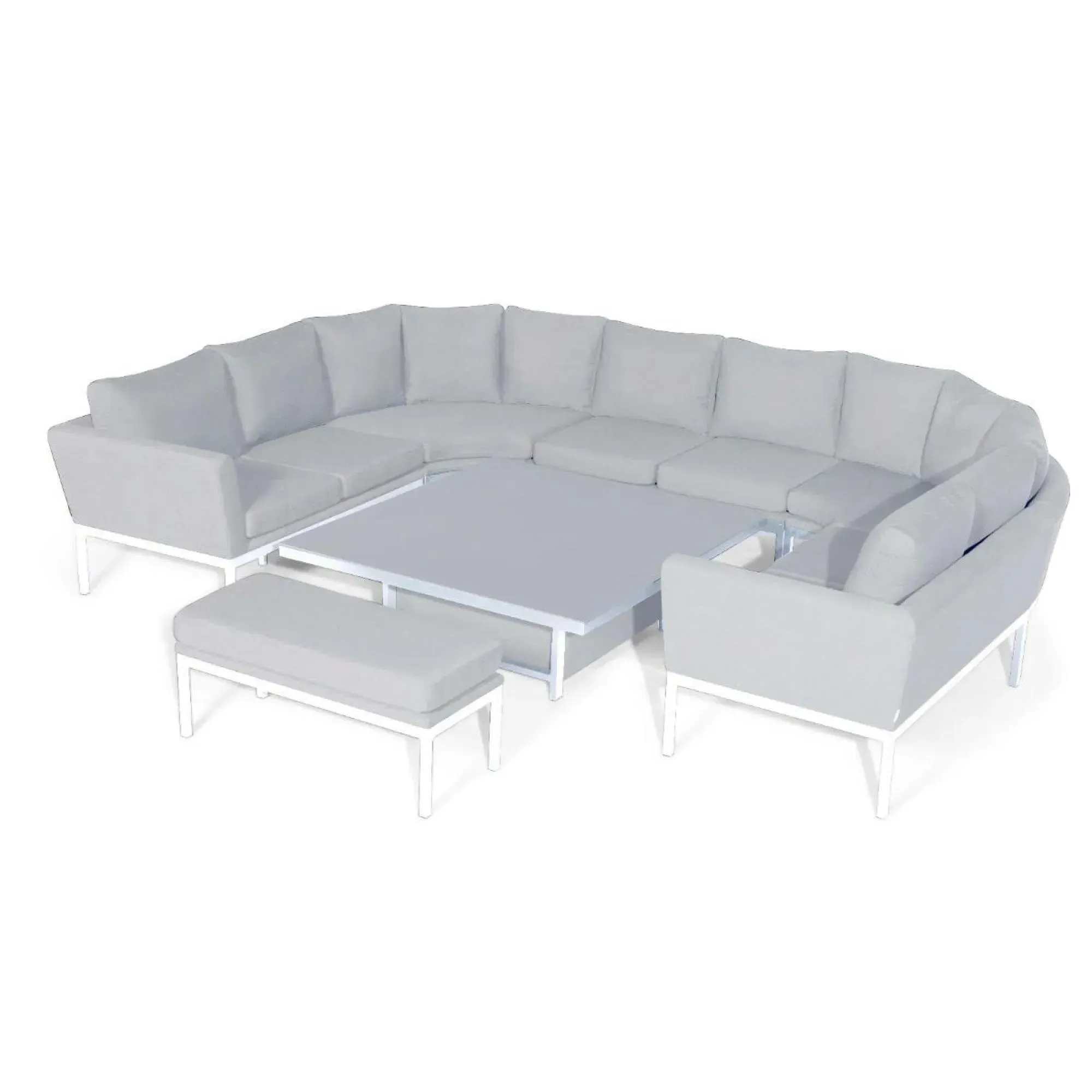 Pulse U-Shape Corner Sofa Dining Set with Rising Table - Lead Chine