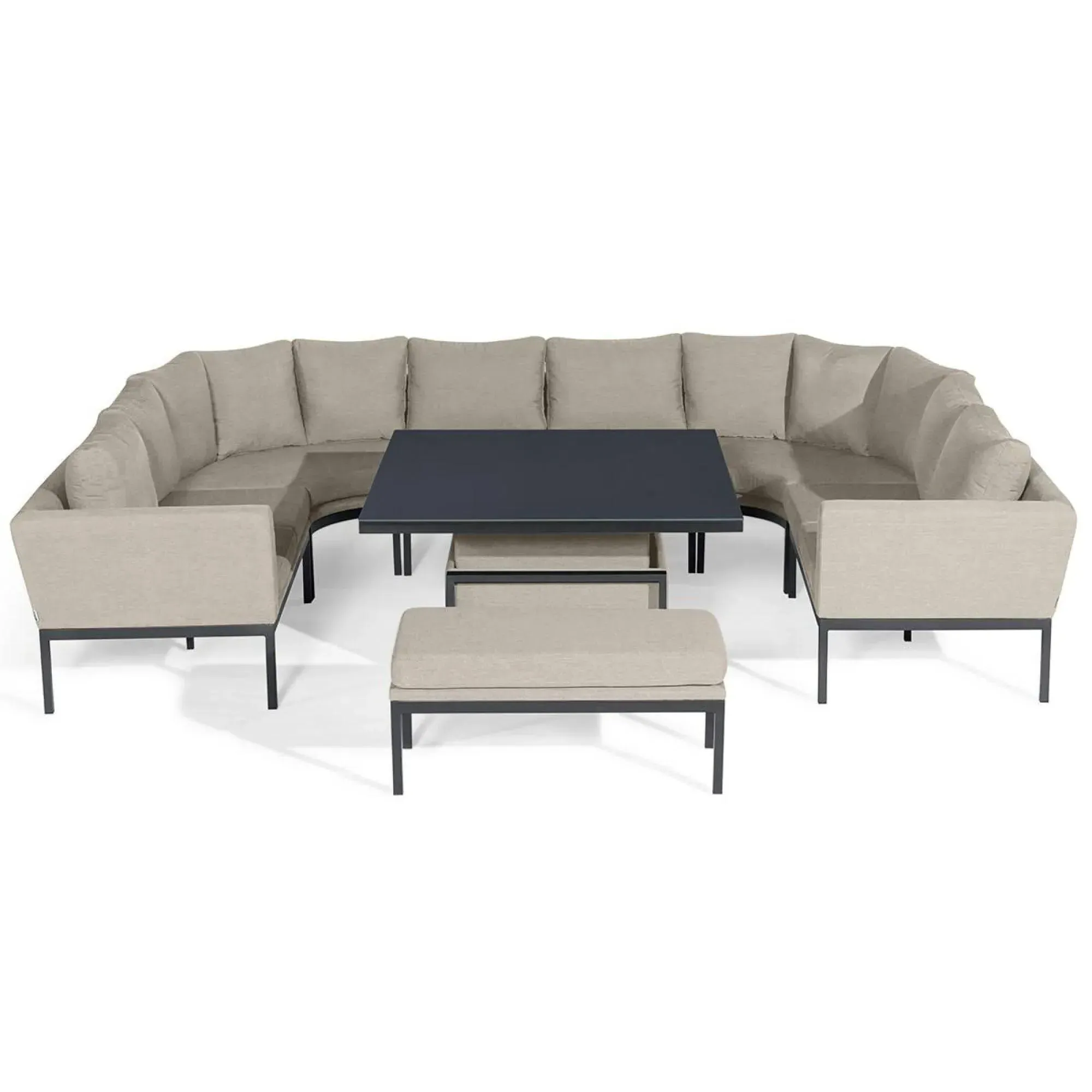 Pulse U-Shape Corner Sofa Dining Set with Rising Table - Oatmeal
