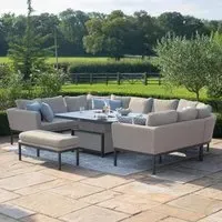 Pulse U-Shape Corner Sofa Dining Set with Rising Table - Oatmeal