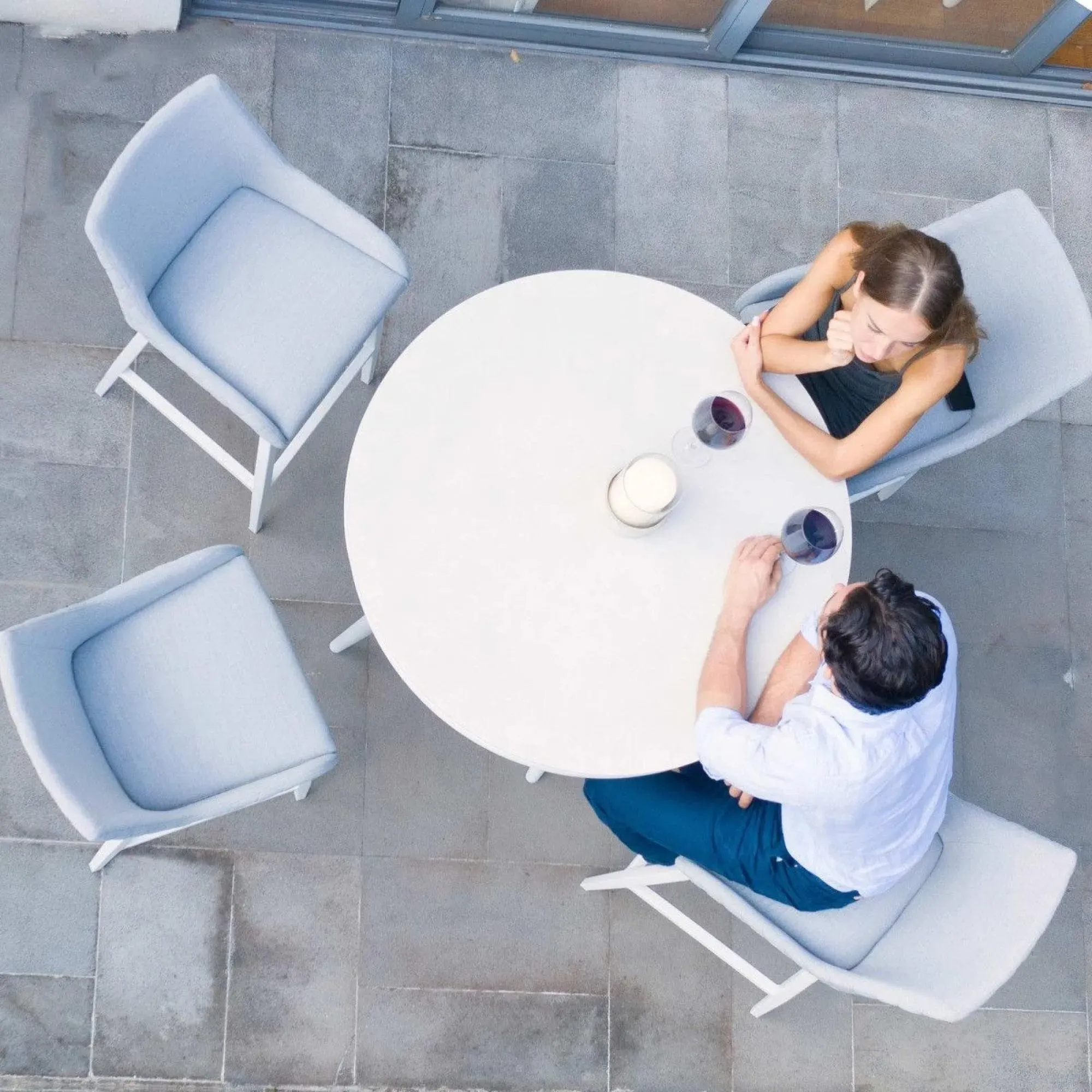 Regal 4-Seater Round Garden Bar Set - Lead Chine