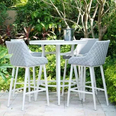 Regal 4-Seater Round Garden Bar Set - Lead Chine