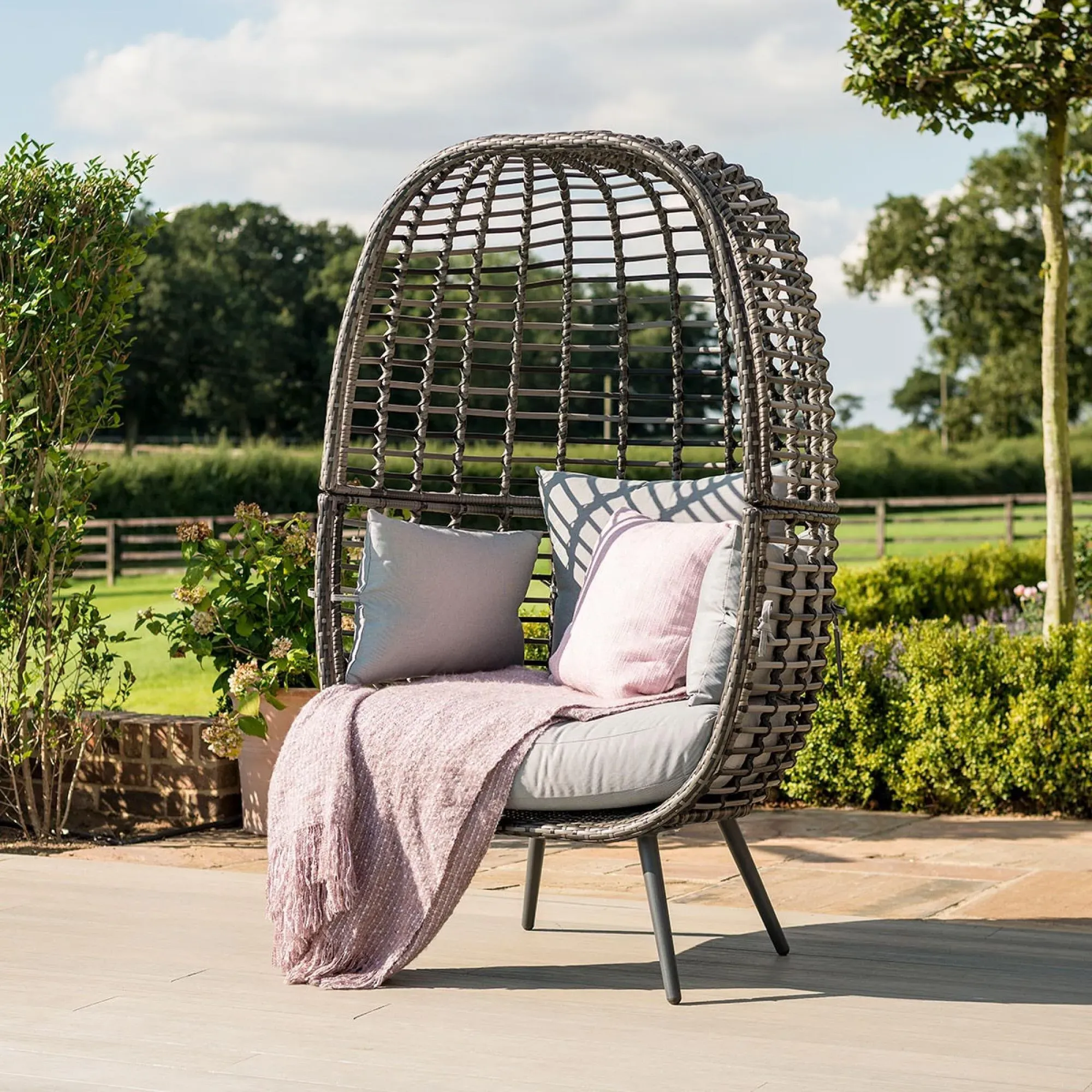 Riviera Garden Chair - Grey, Rattan