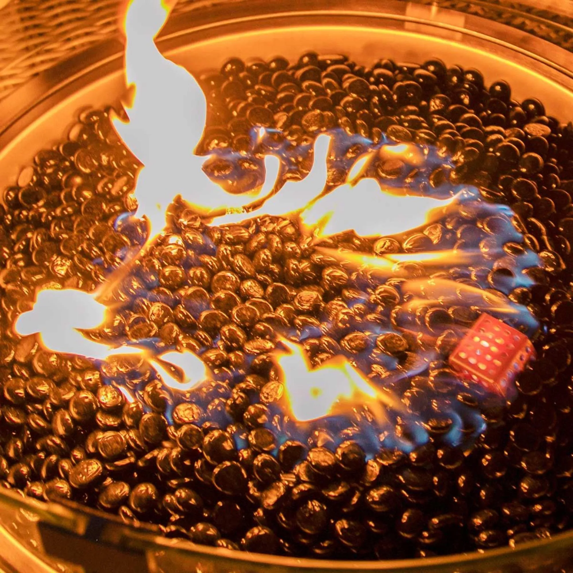 Round Outdoor Gas Fire Pit - Charcoal