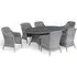 Santorini 6-Seater Oval Garden Dining Set - Grey, Rattan