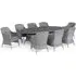 Santorini 8-Seater Oval Garden Dining Set - Grey, Rattan