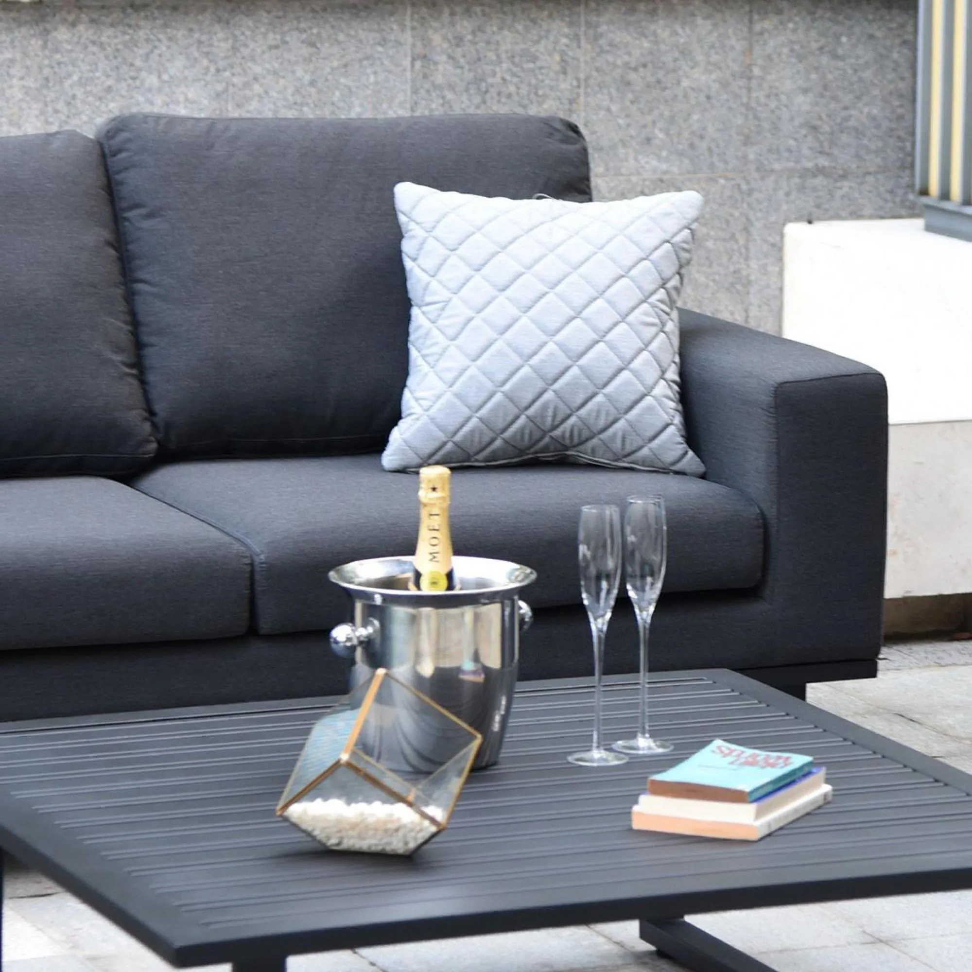 Scatter Quilted Cushions Pack of 2 - Lead Chine