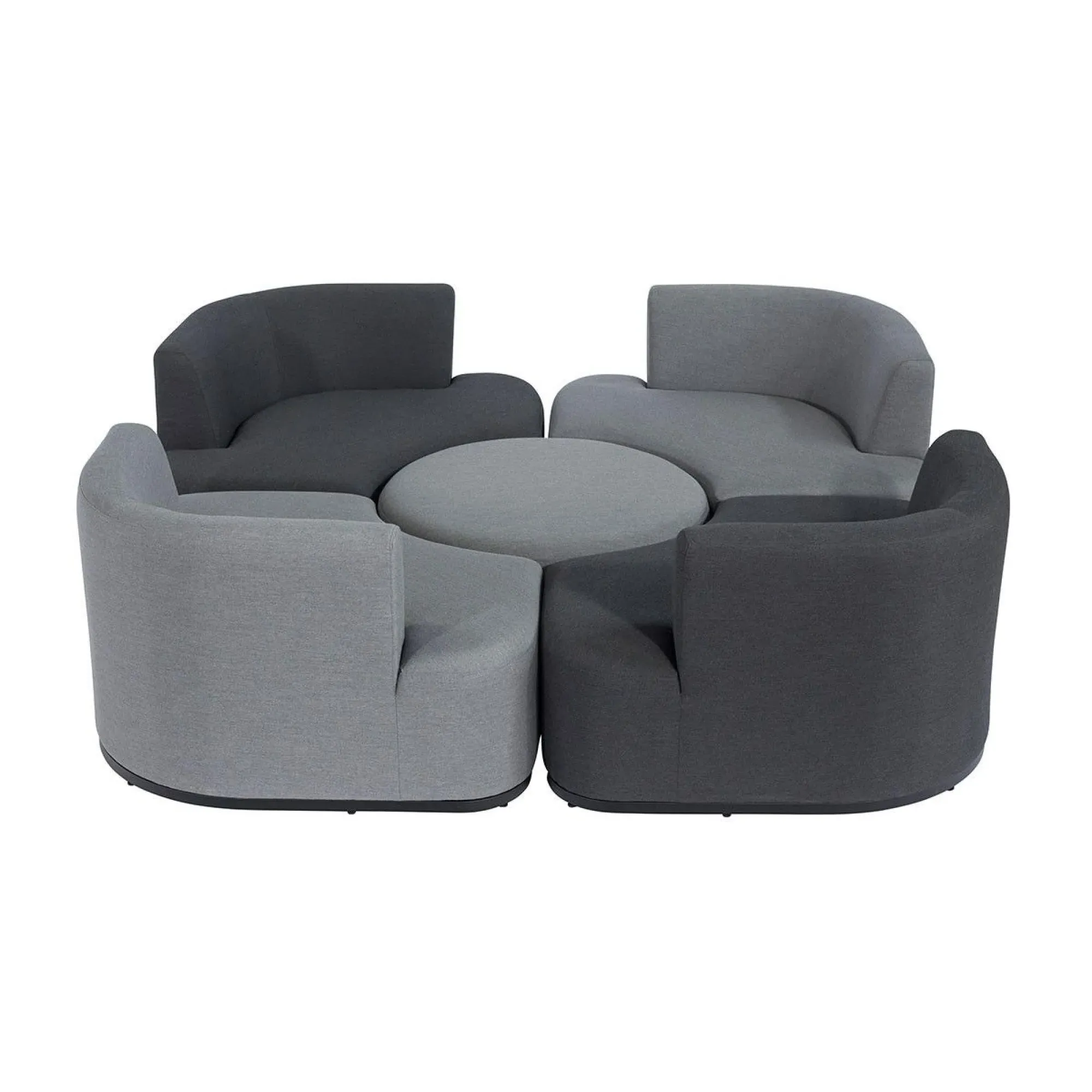 Snug Garden Daybed Suite with Rising Table - Charcoal, Fabric