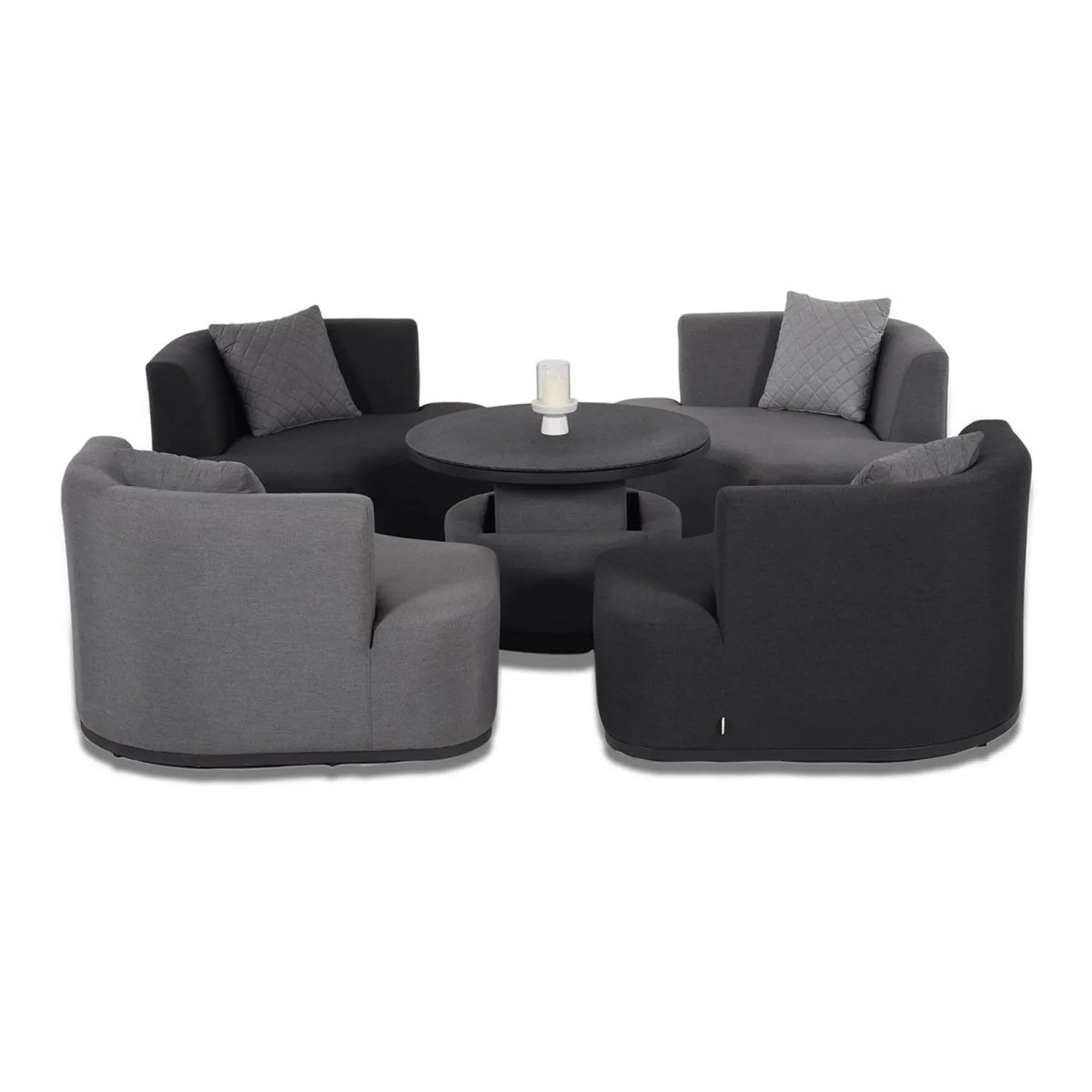 Snug Garden Daybed Suite with Rising Table - Charcoal, Fabric