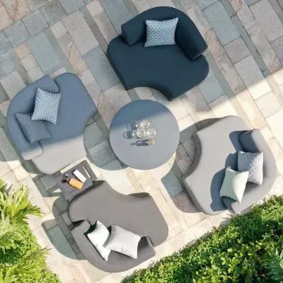 Snug Garden Daybed Suite with Rising Table - Charcoal, Fabric image