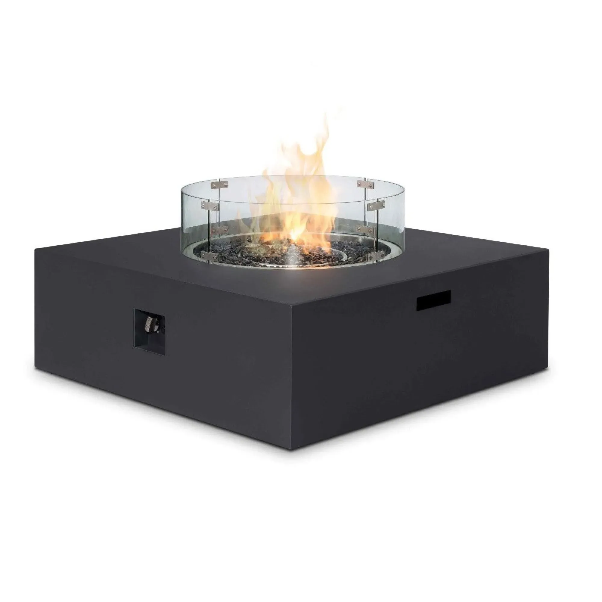 Square Outdoor Gas Fire Pit - Charcoal