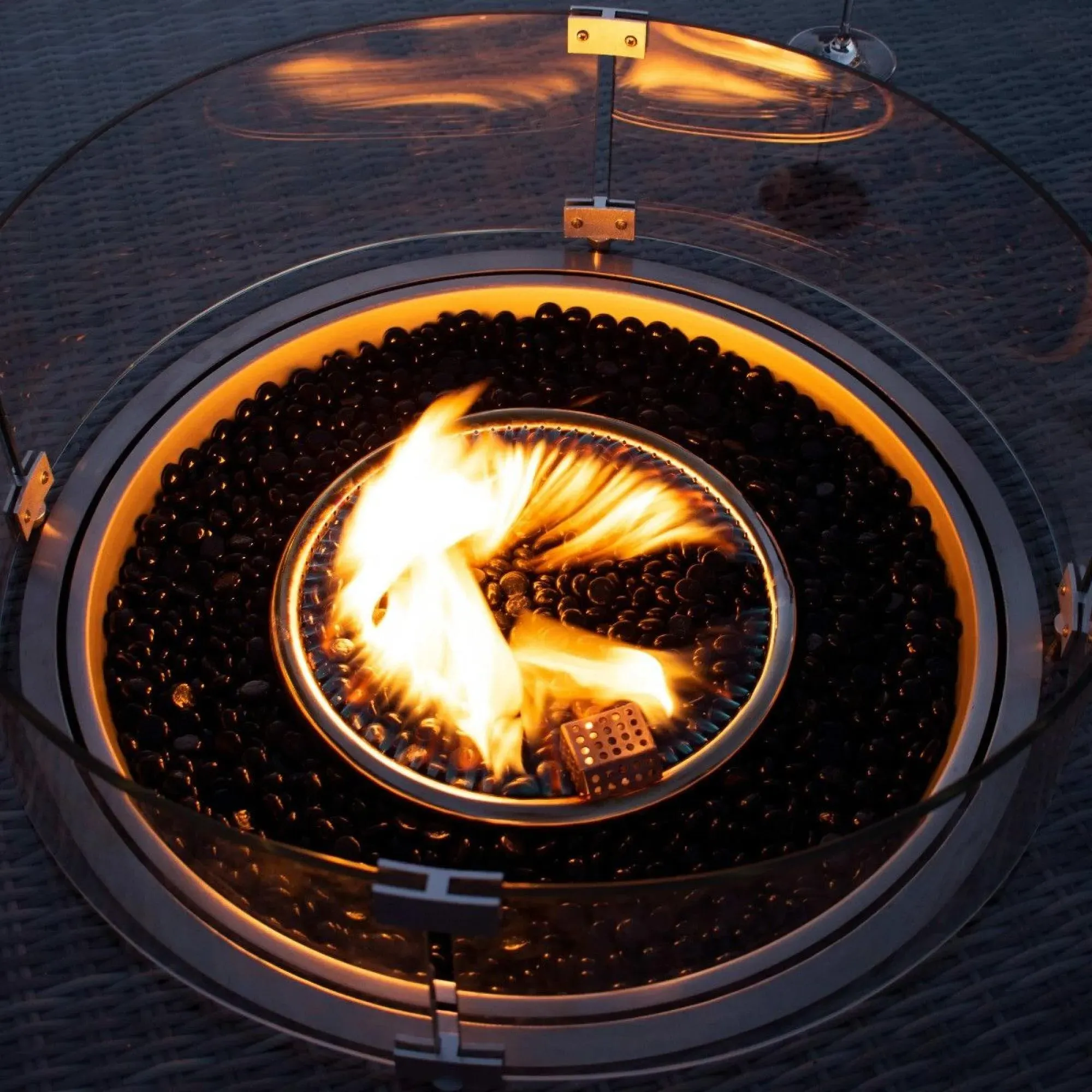 Square Outdoor Gas Fire Pit - Charcoal