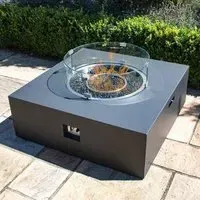 Square Outdoor Gas Fire Pit - Charcoal