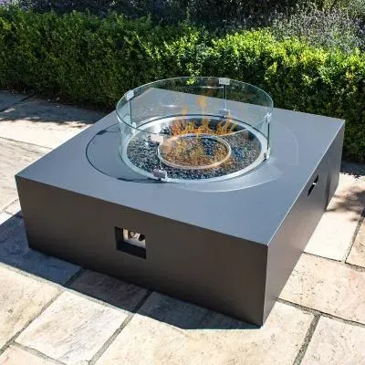 Square Outdoor Gas Fire Pit - Charcoal image