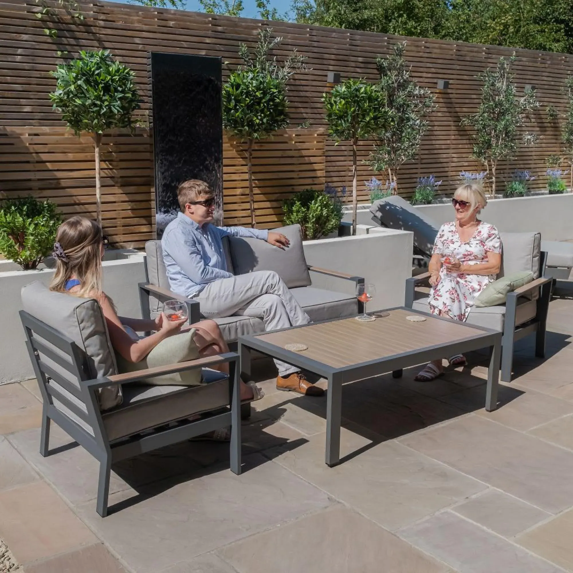 Vancouver 2-Seater Garden Sofa Set - Dove Grey