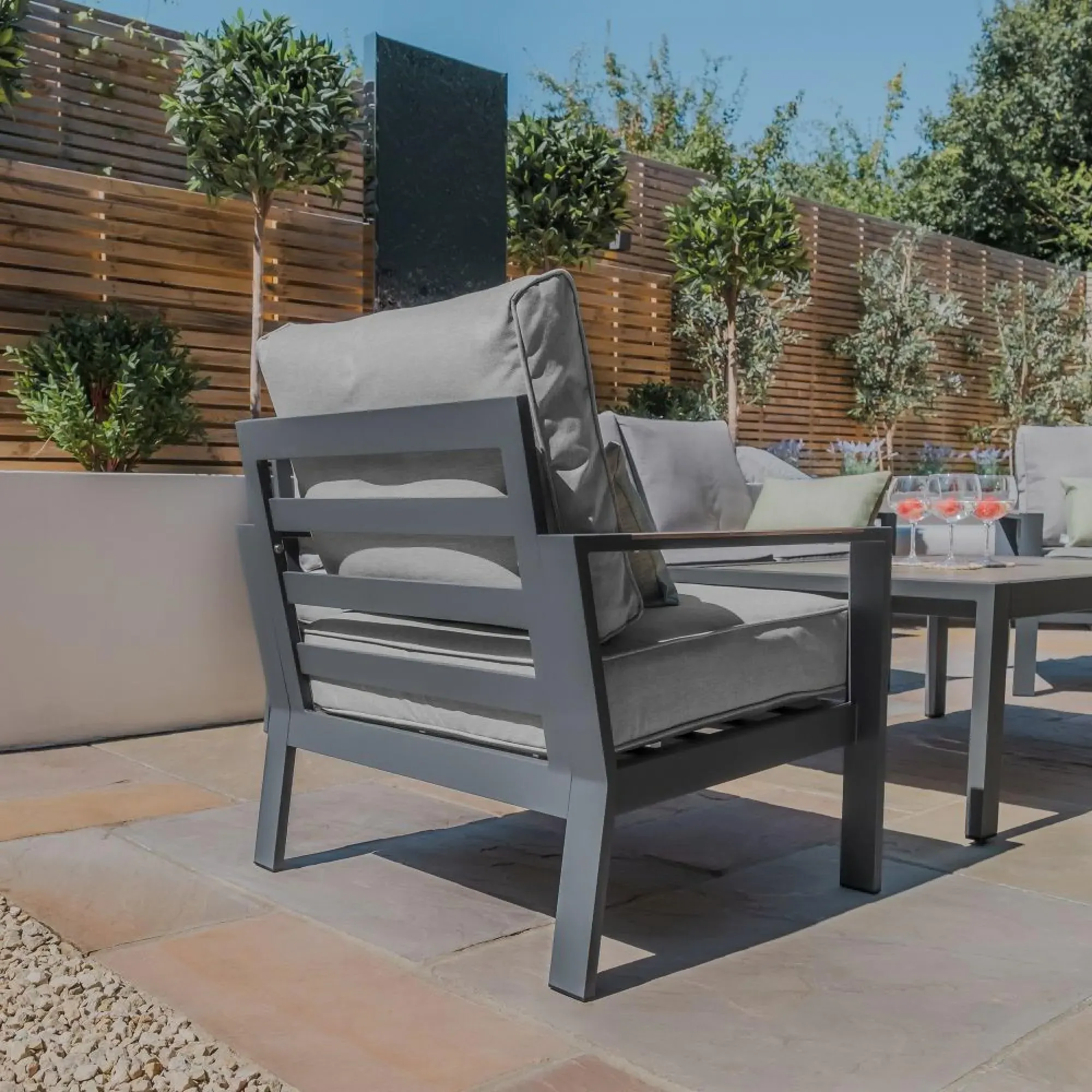 Vancouver 2-Seater Garden Sofa Set - Dove Grey