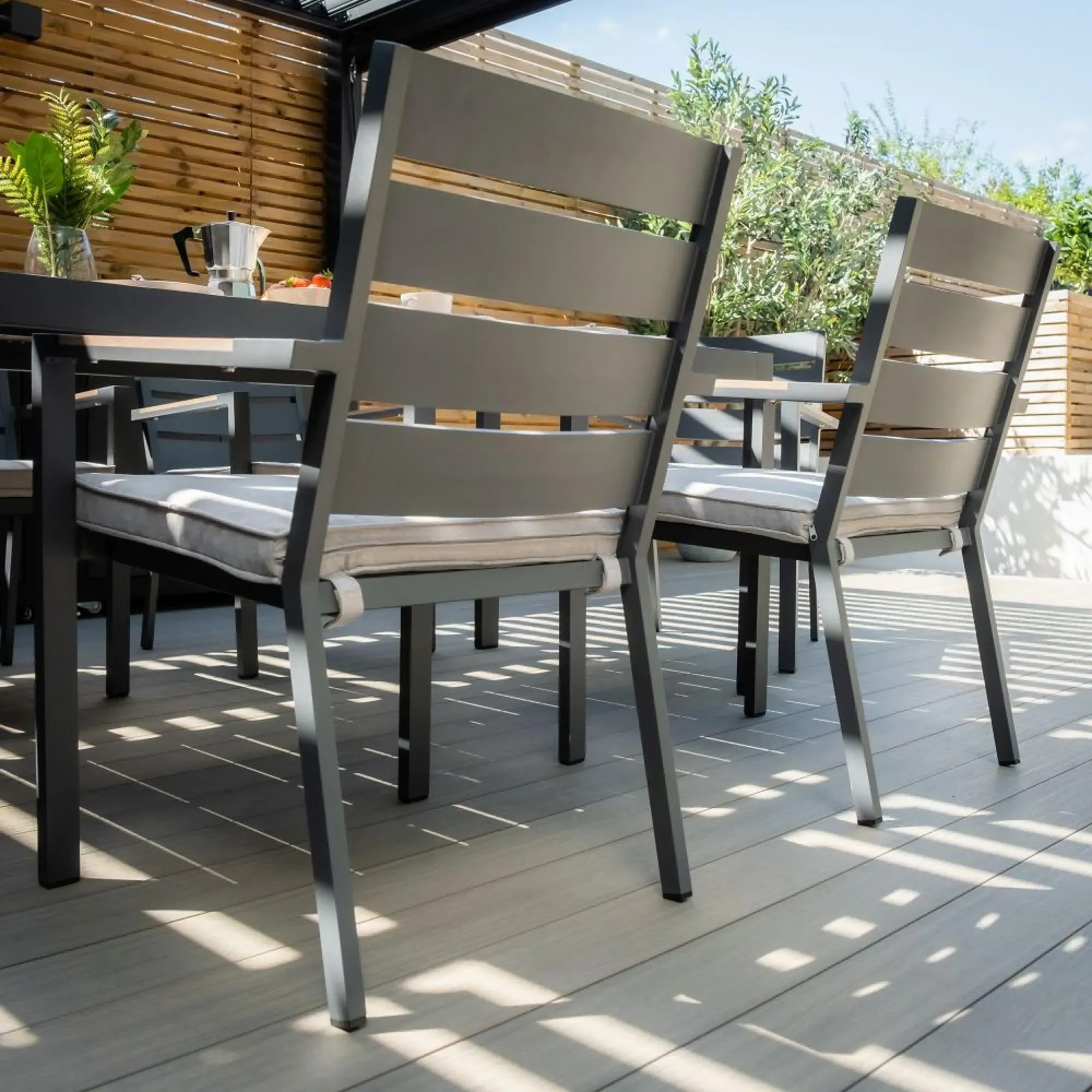 Vancouver 6-Seater Garden Dining Set - Dove Grey