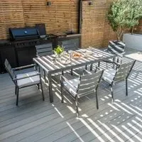 Vancouver 6-Seater Garden Dining Set - Dove Grey