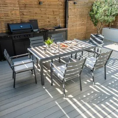 Vancouver 6-Seater Garden Dining Set - Dove Grey image