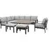 Vancouver Corner Garden Dining Set with Rising Table & Armchair - Dove Grey