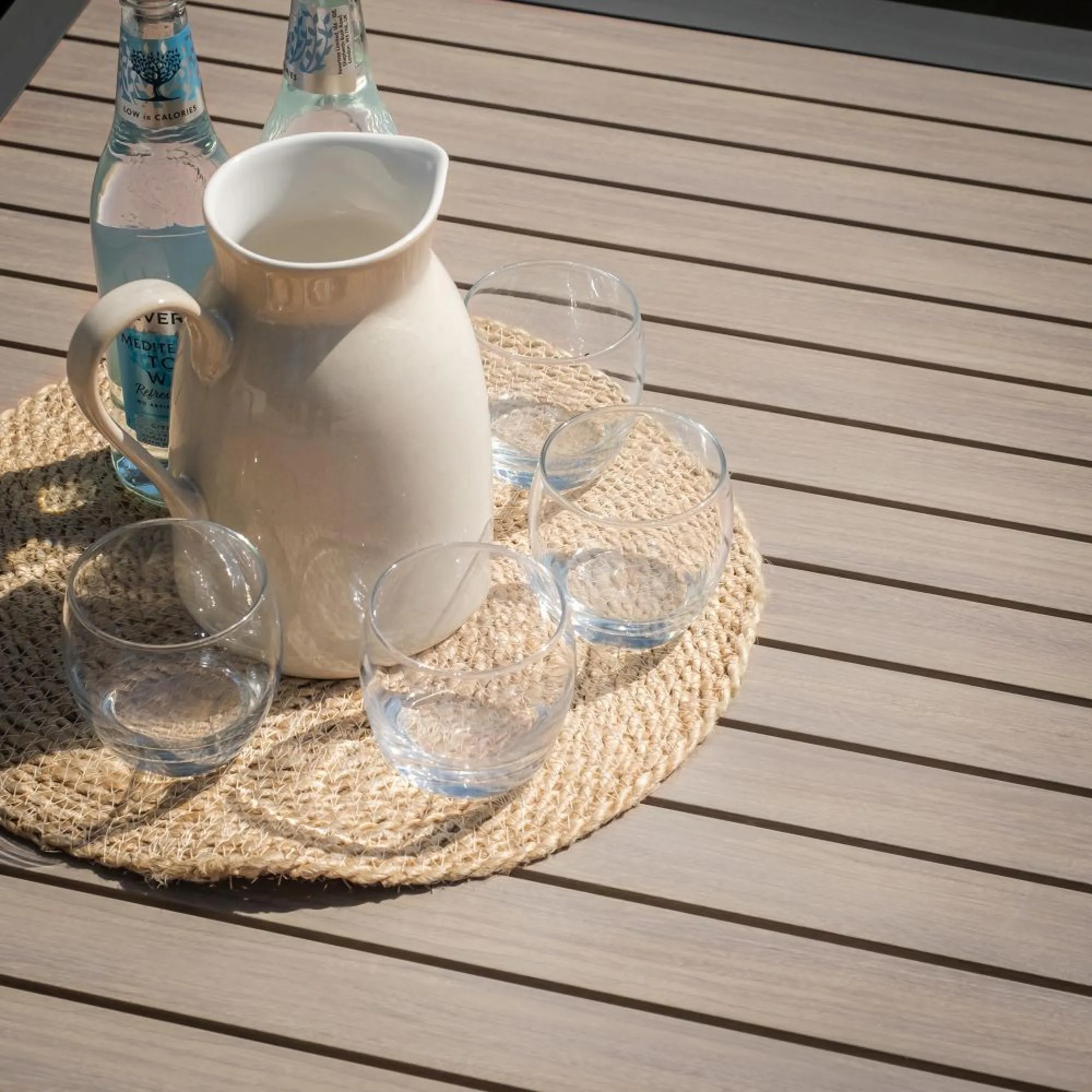 Vancouver Corner Garden Sofa Set with Table - Dove Grey