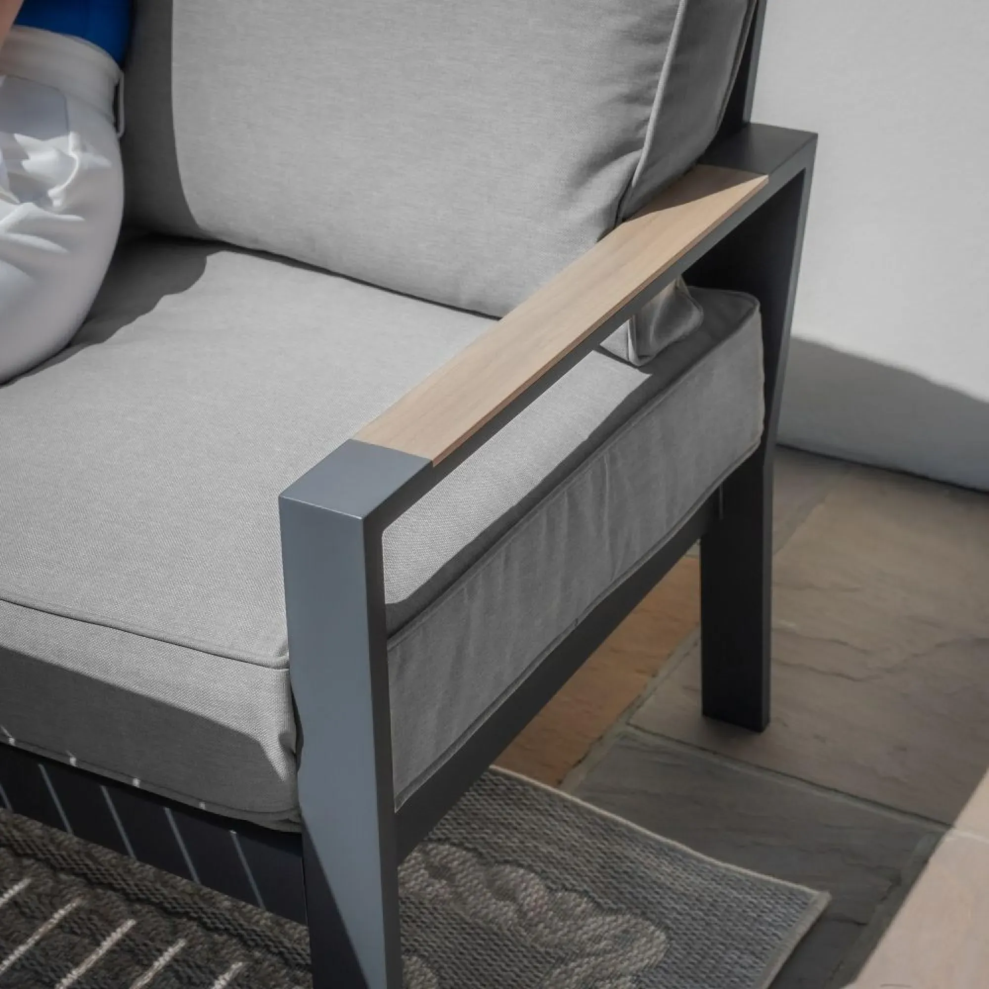 Vancouver Corner Garden Sofa Set with Table - Dove Grey